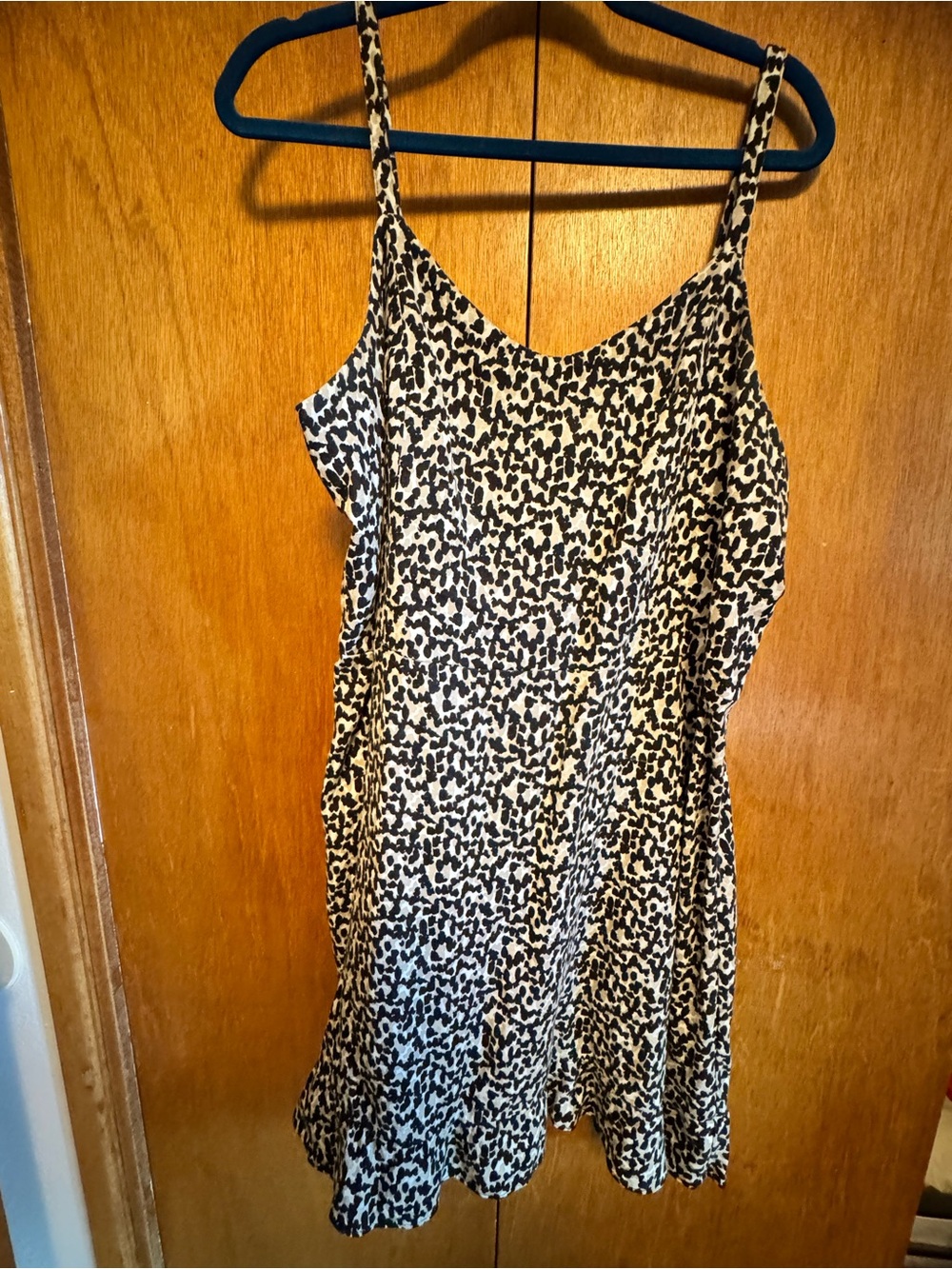 Black and White Animal Print Slip Dress